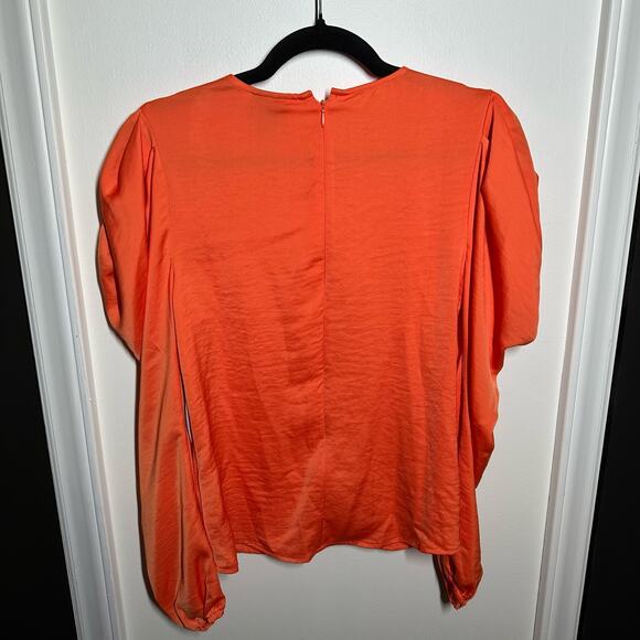 NEW Scoop Orange Blouson Sleeve Top Size Small - Picture 5 of 7